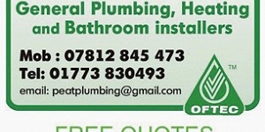 Advert for Peat Plumbing. Call 07812 845473